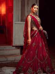 Exquisite Pakistani Designer Bridal Dress in Raw Silk