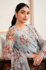 Embroidered Chiffon Dupatta with Borders