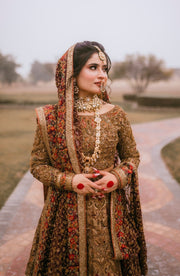 Exquisite Pakistani Bridal Lehenga with Organza Dupatta