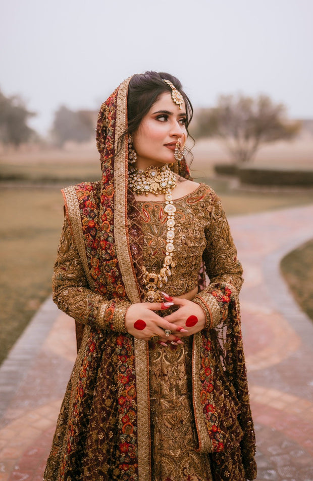 Exquisite Pakistani Bridal Lehenga with Organza Dupatta