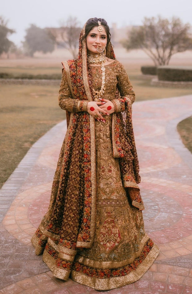 Exquisite Pakistani Bridal Lehenga with Organza Dupatta