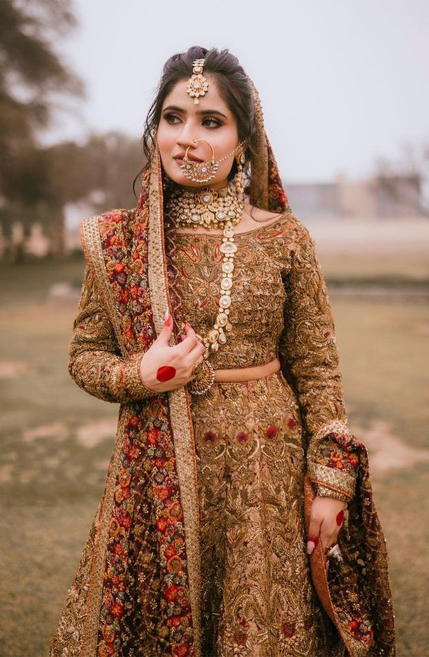 Exquisite Pakistani Bridal Lehenga with Organza Dupatta