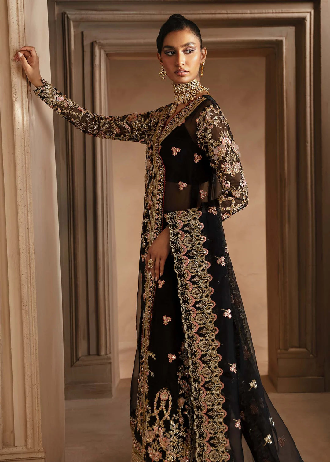 Luxury Embroidered Black Pakistani Wedding Dress