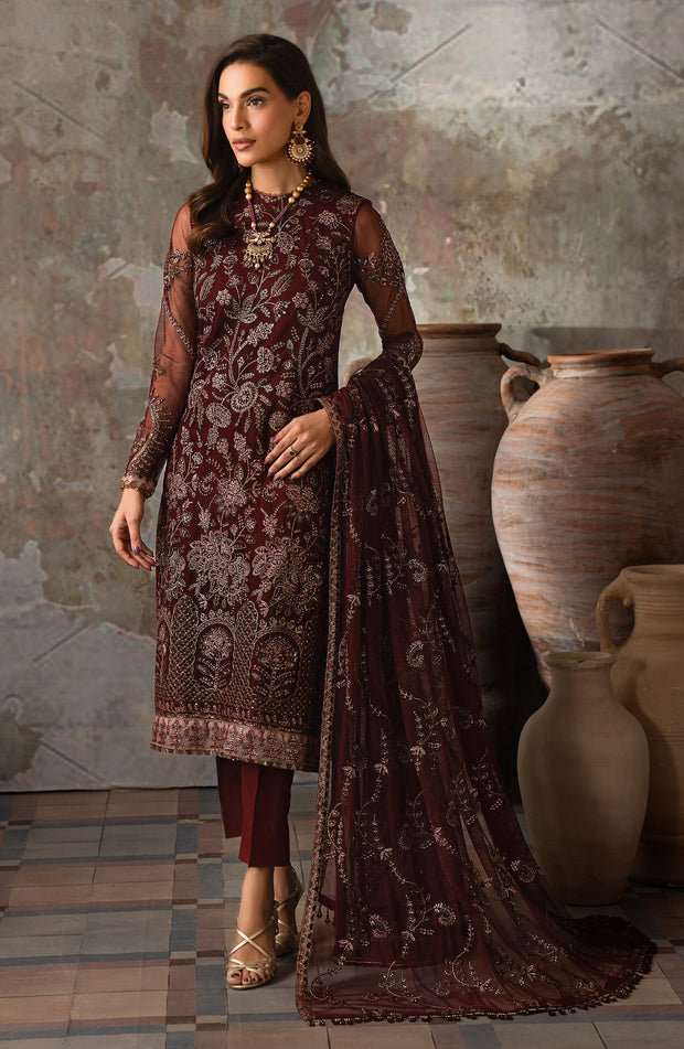 Elegant Sequins Embroidered Net Party Dress in Classic Colors