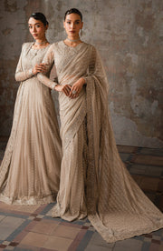 Elegant Sequins Embroidered Net Blouse and Trouser Set