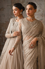 Elegant Sequins Embroidered Net Blouse and Trouser Set