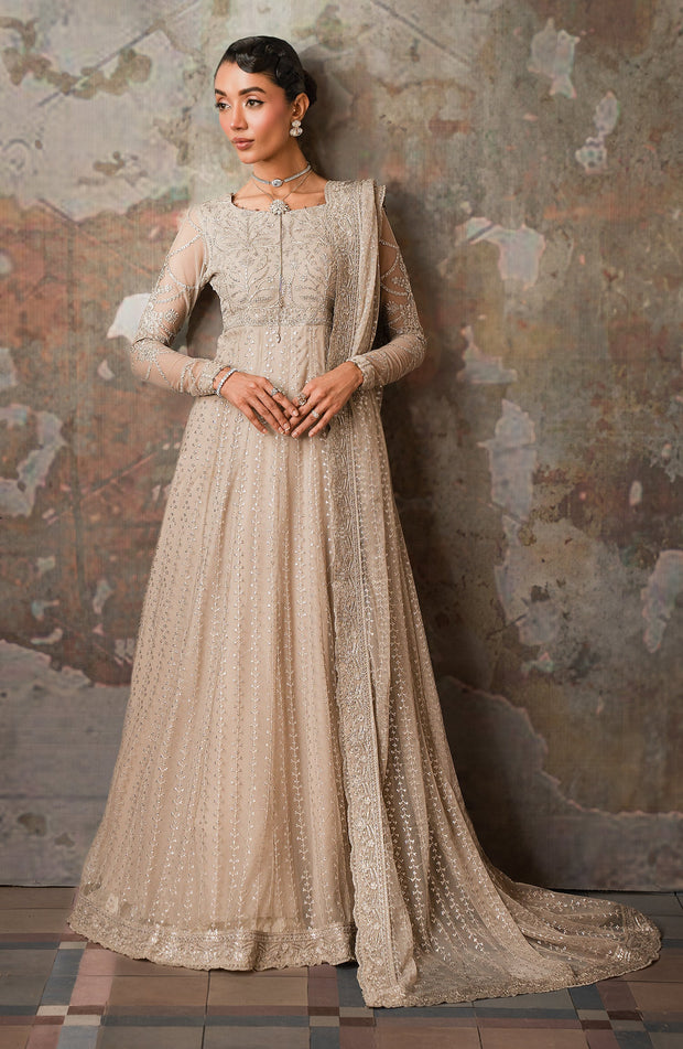 Elegant Sequins Embroidered Net Blouse and Trouser Set