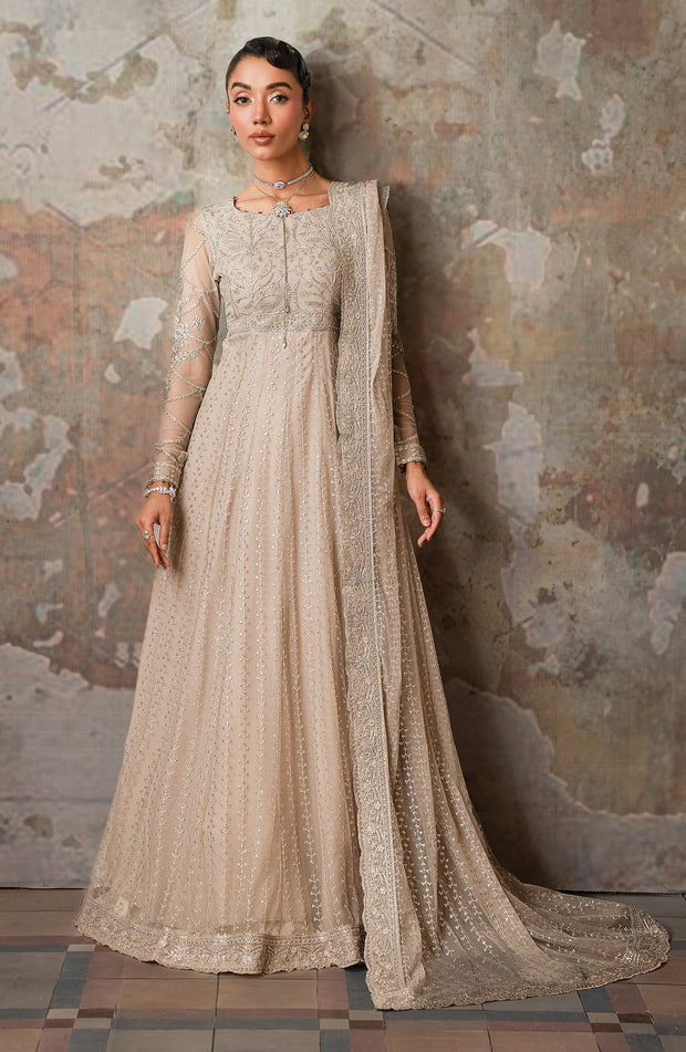 Elegant Sequins Embroidered Net Blouse and Trouser Set