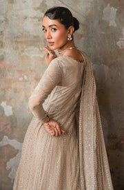Elegant Sequins Embroidered Net Blouse and Trouser Set