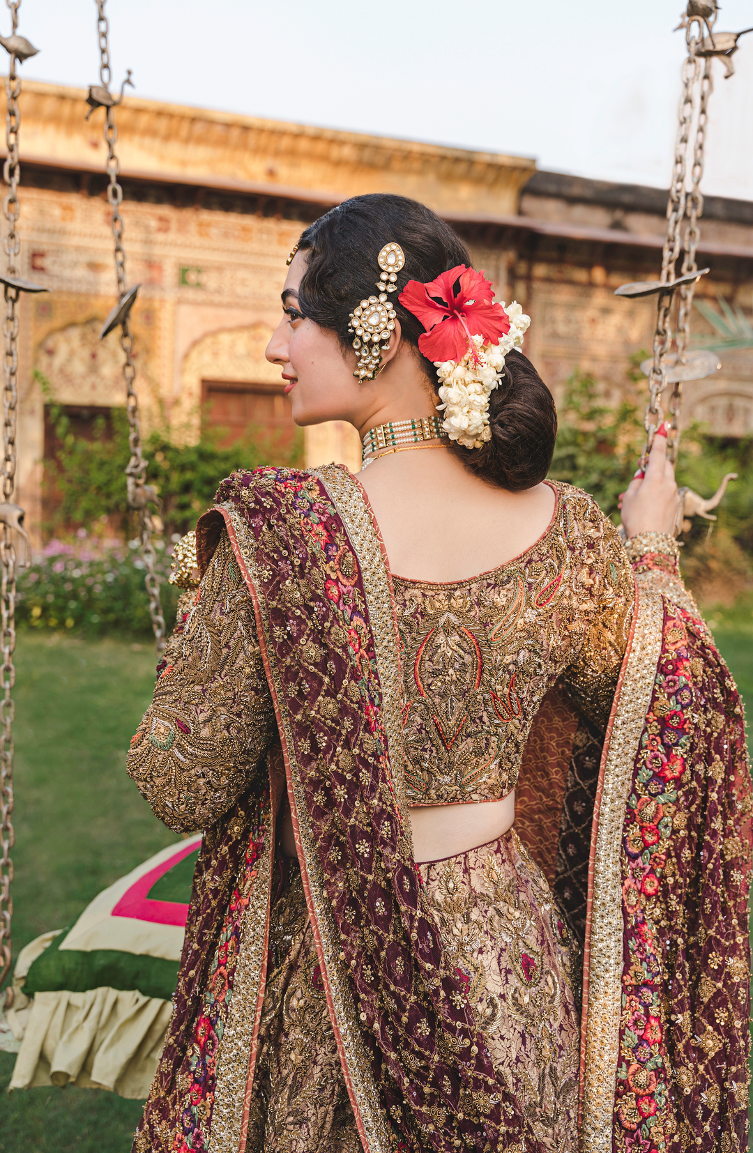 Exquisite Pakistani Bridal Lehenga with Organza Dupatta