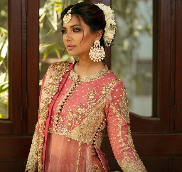 Anarkali Pink Pishwas Lehenga Pakistani Bridal Dresses 2023