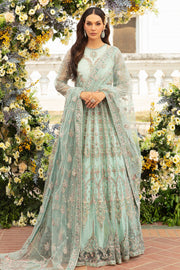 Aqua Blue Heavily Embellished Pishwas Frock Pakistani Wedding Dress