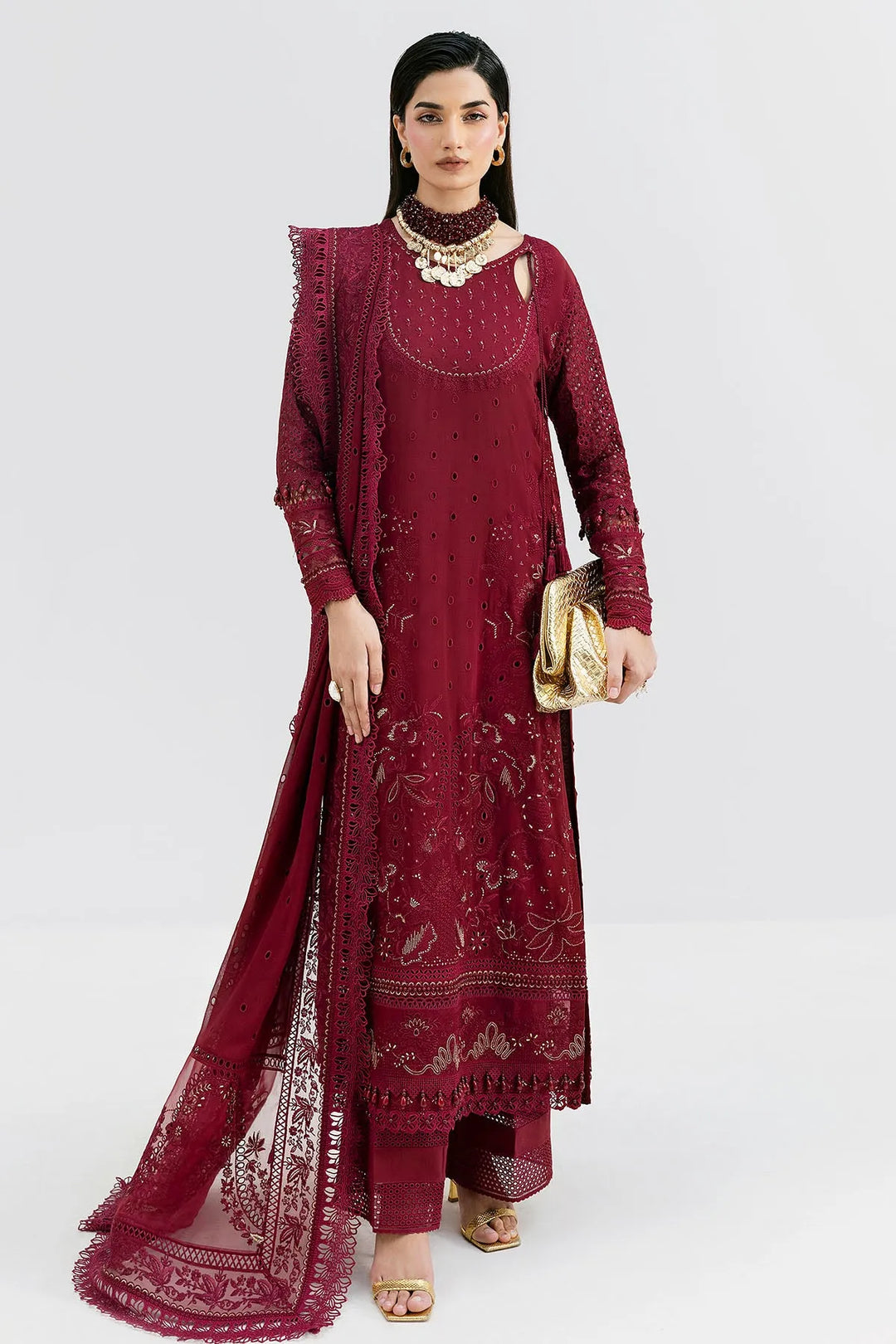 Georgette Embroidered Shirt And Trouser Set