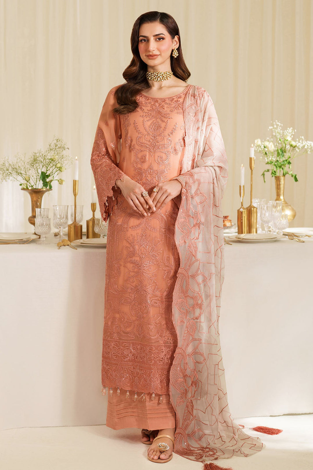 Imrozia Elegant Pakistani Dresses with Raw Silk Trousers