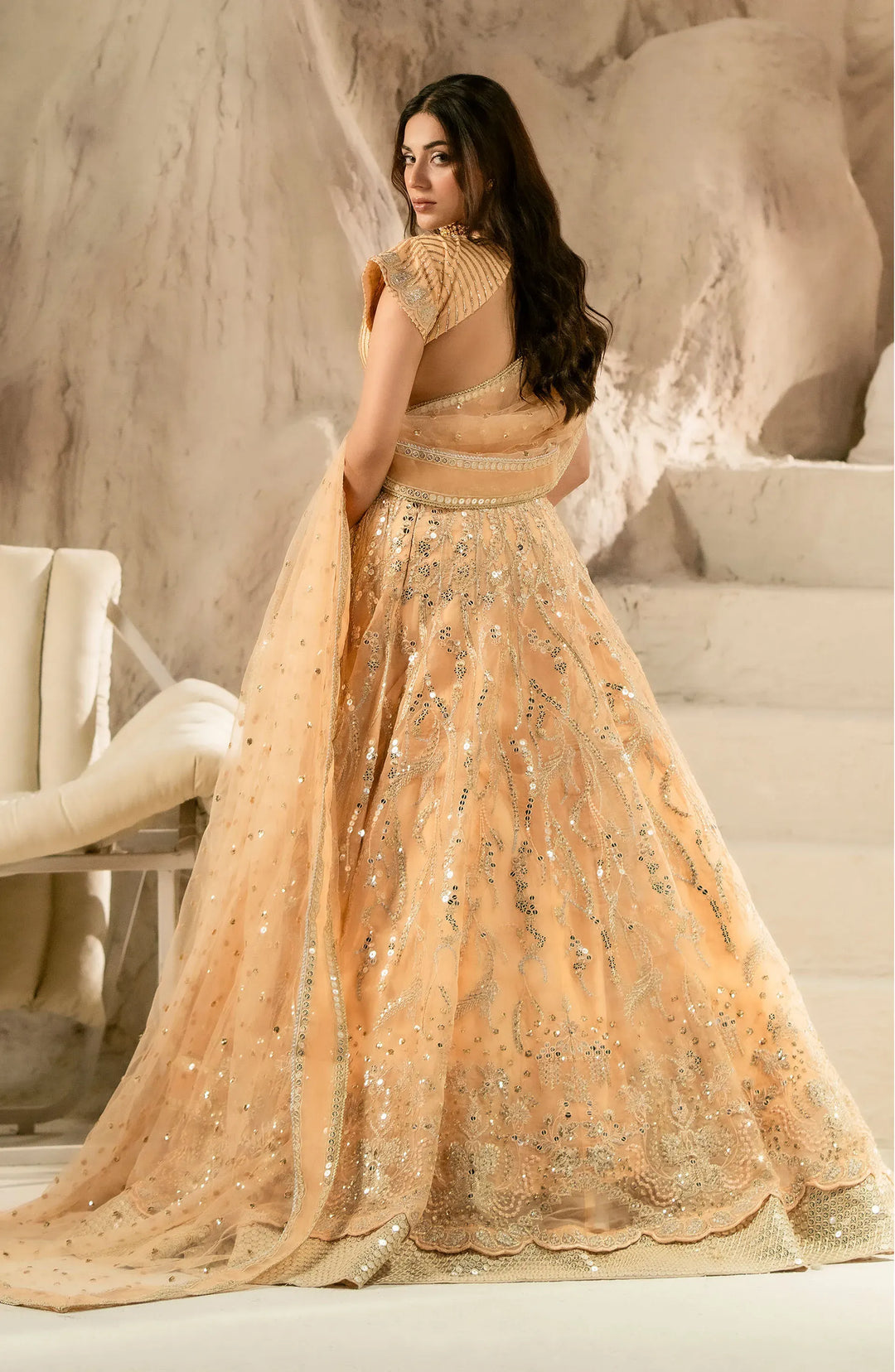 Elegant Embroidered Organza Pakistani Bridal Suit