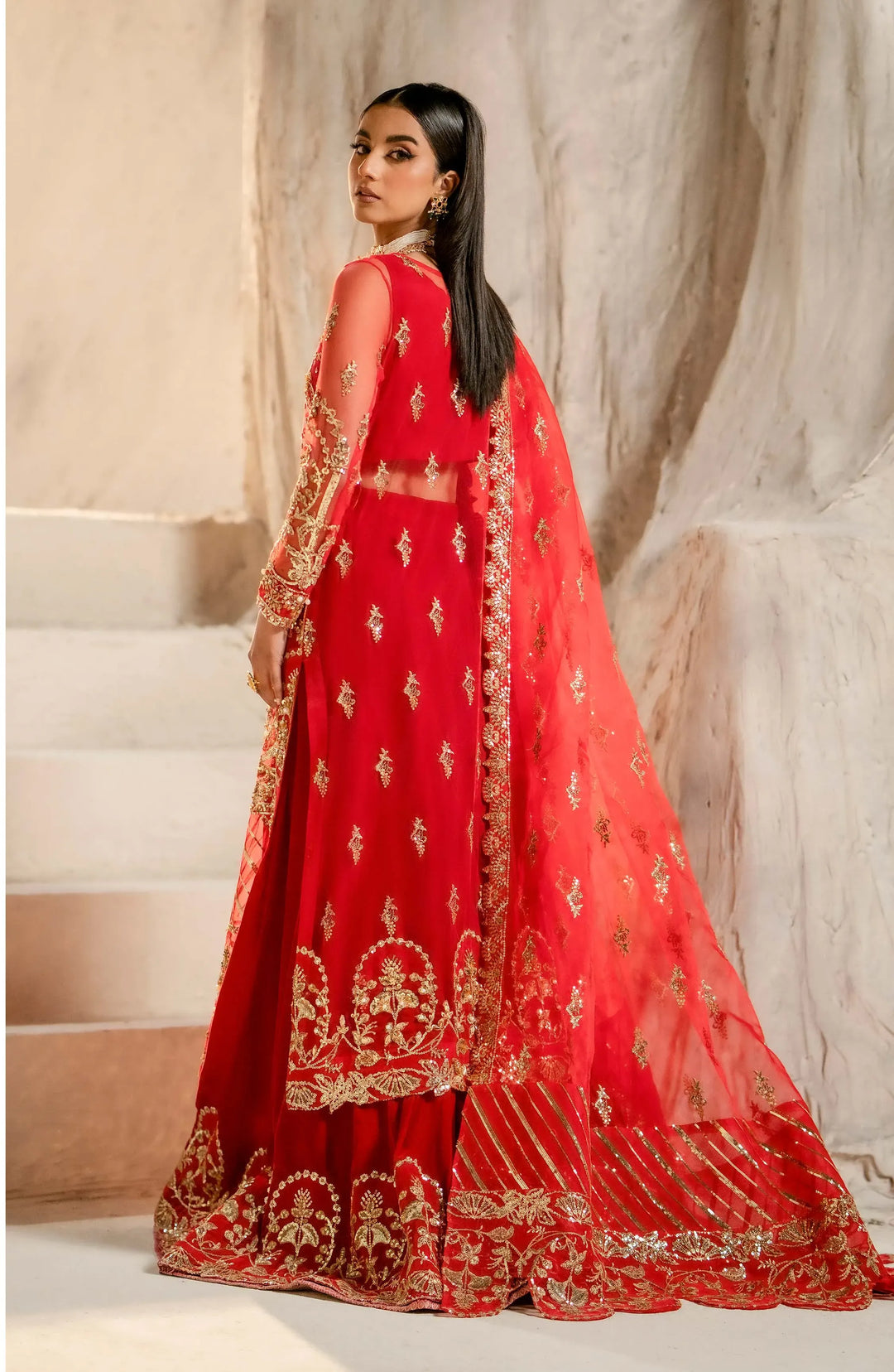 Elegant Embroidered Net Pakistani Designer Dress