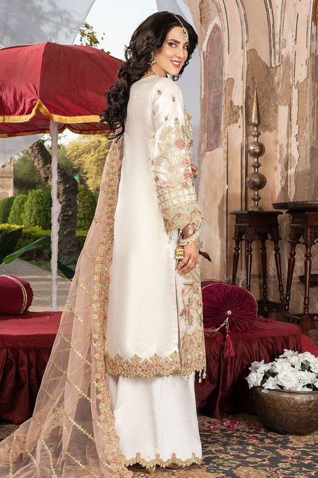 Dusty Pink Embroidered Raw Silk Dress Set