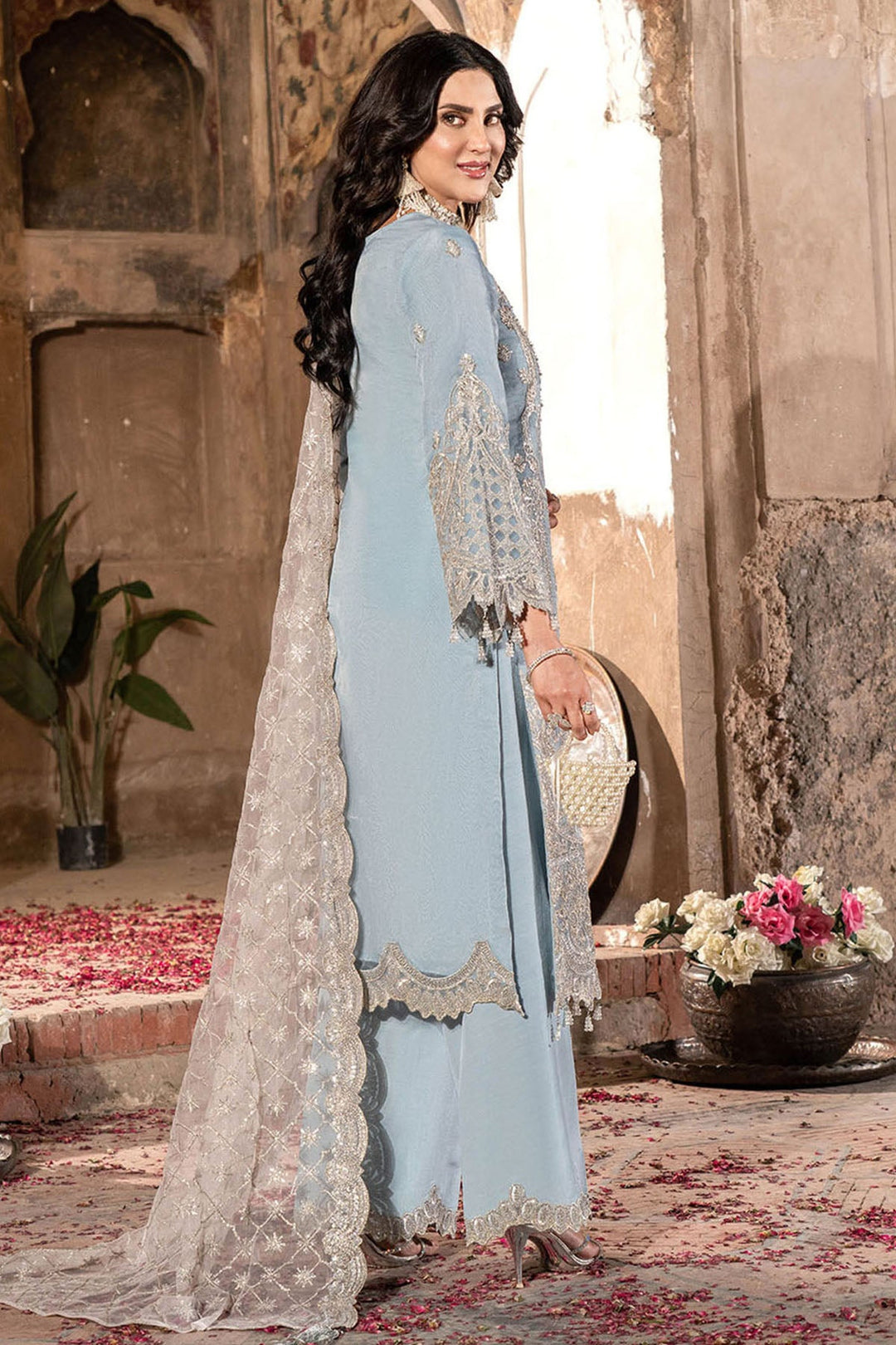 Imrozia Elegant Pakistani Dresses with Embroidered Raw Silk