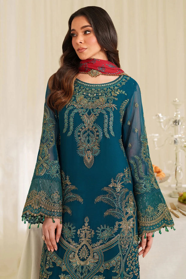 Raw Silk Embroidered Gown