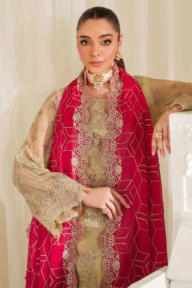 Embroidered Raw Silk Ensemble With Dupatta 2106