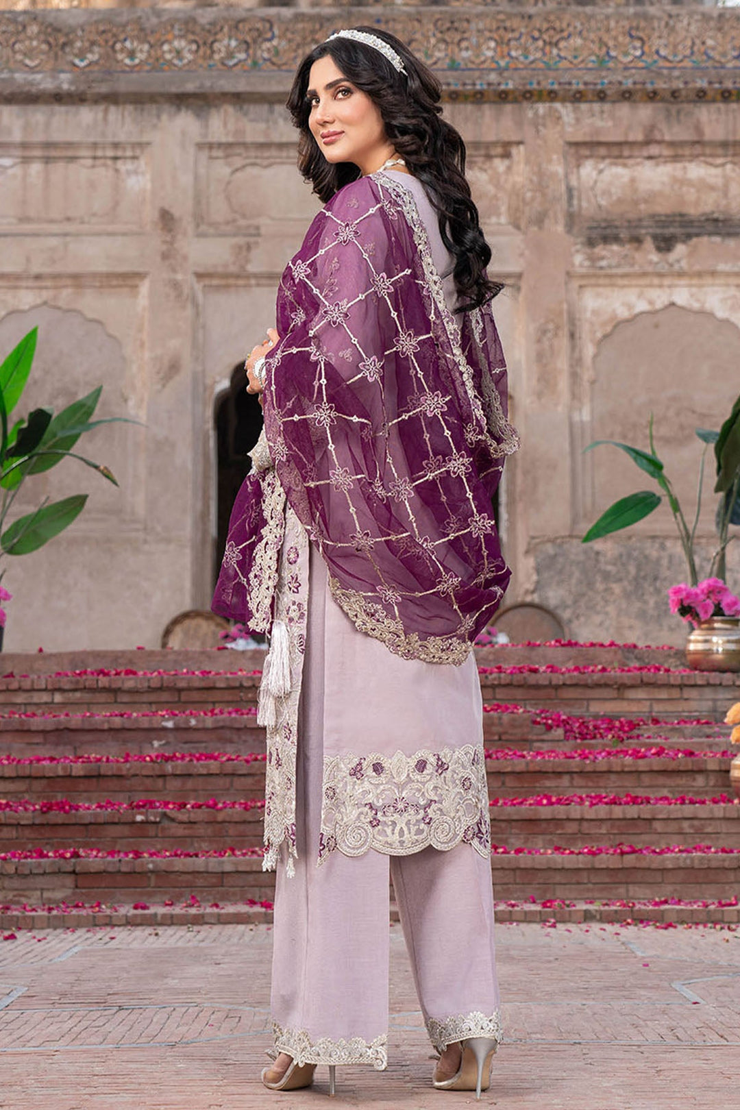 Embellished Embroidered Shirt And Trouser Set