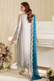 Embroidered Raw Silk Dress Set With Dupatta 2C90