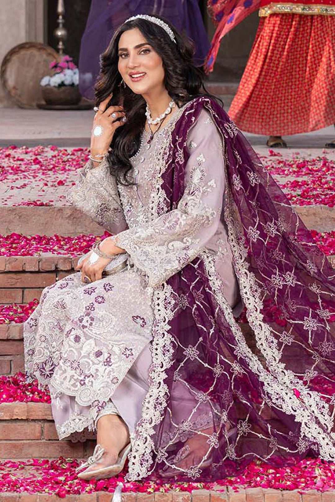Embellished Embroidered Shirt And Trouser Set