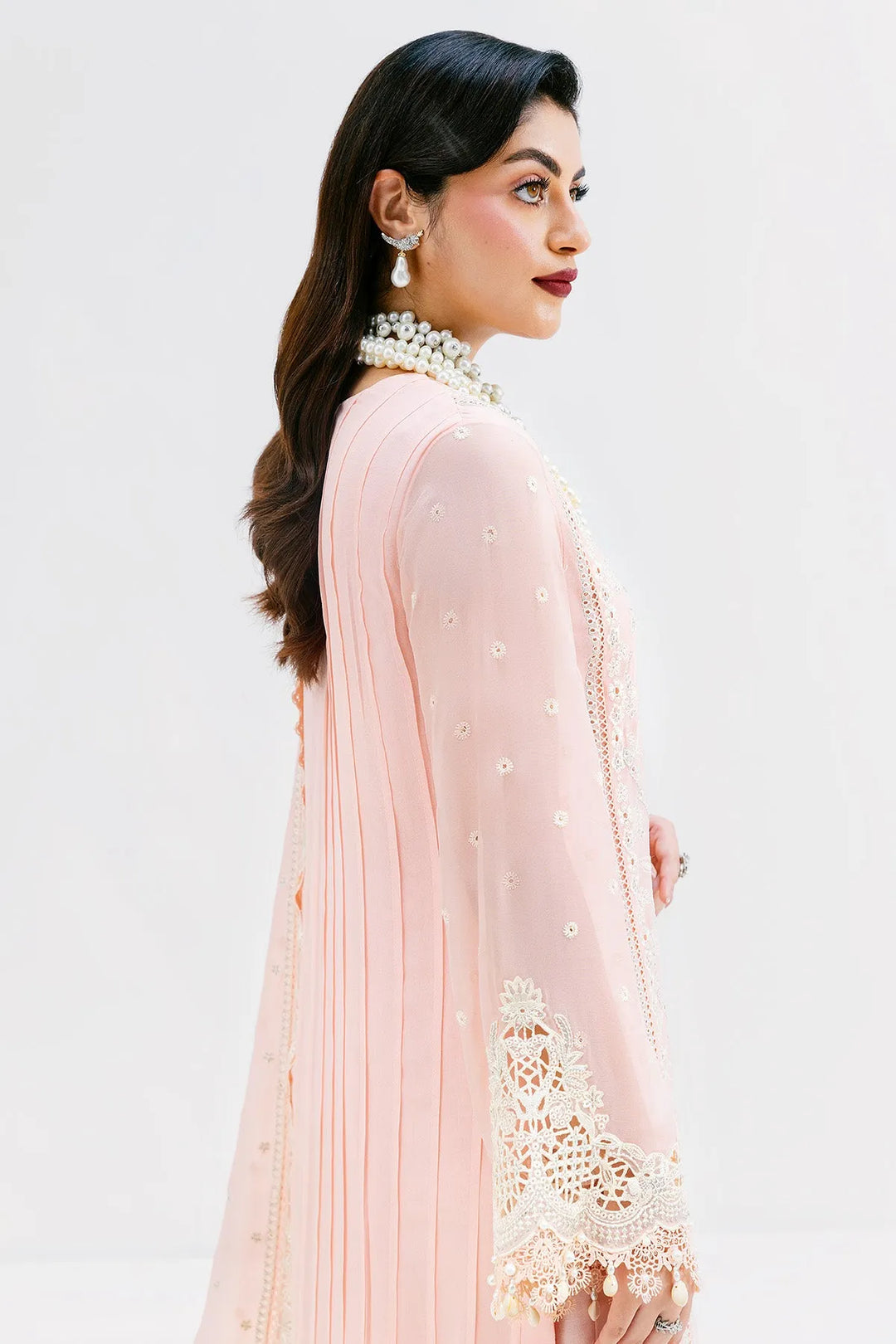 Embroidered Georgette Lehenga With Shawl