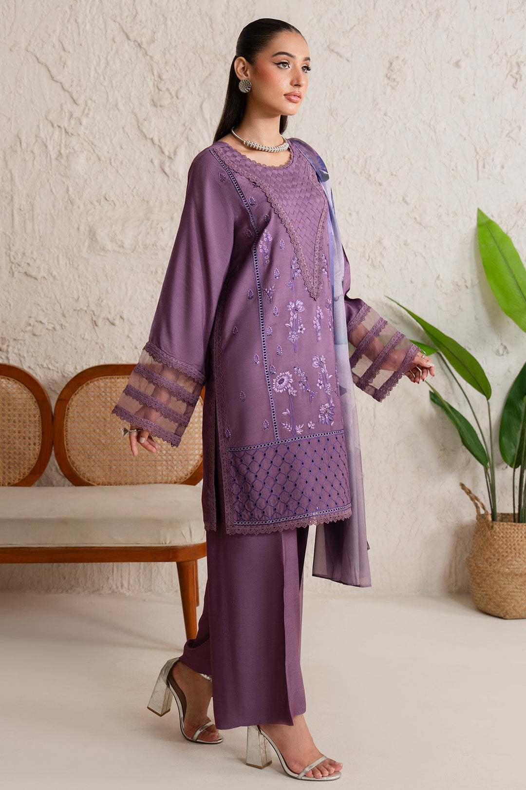 Imrozia Elegant Pakistani Dresses with Embroidered Viscose