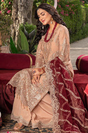 Embroidered Raw Silk Shirt And Trouser Set With Dupatta
