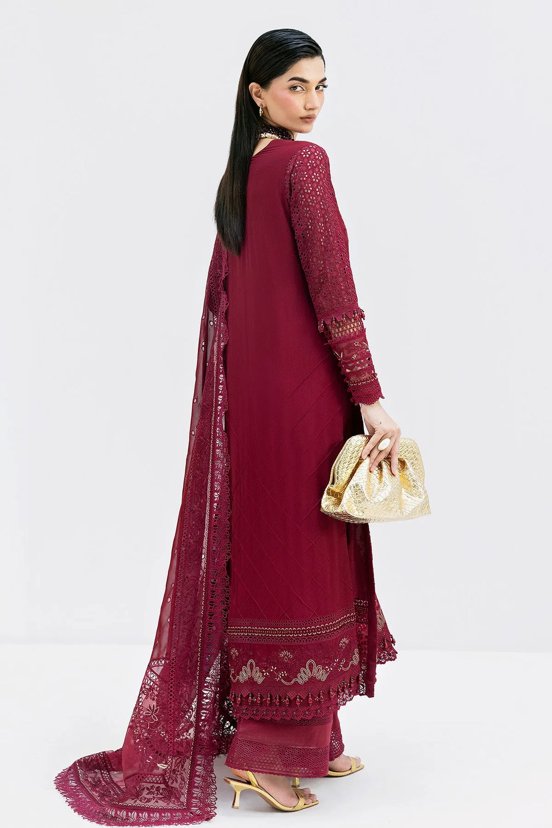 Georgette Embroidered Shirt And Trouser Set