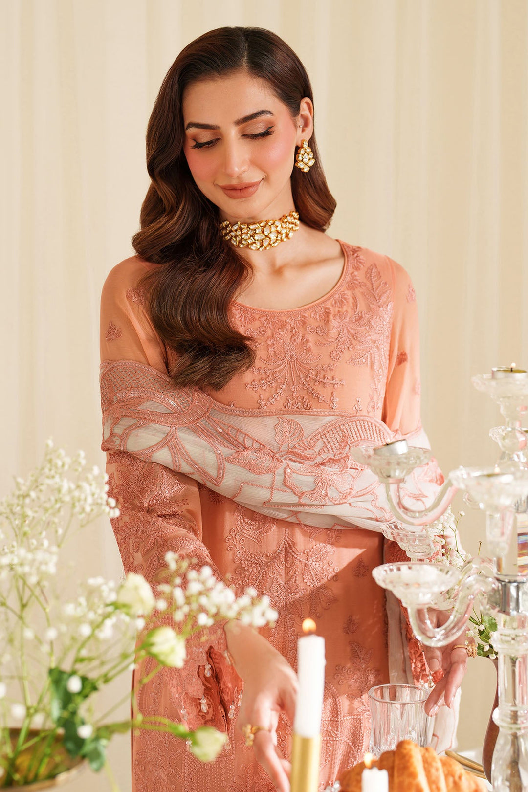 Imrozia Elegant Pakistani Dresses with Raw Silk Trousers