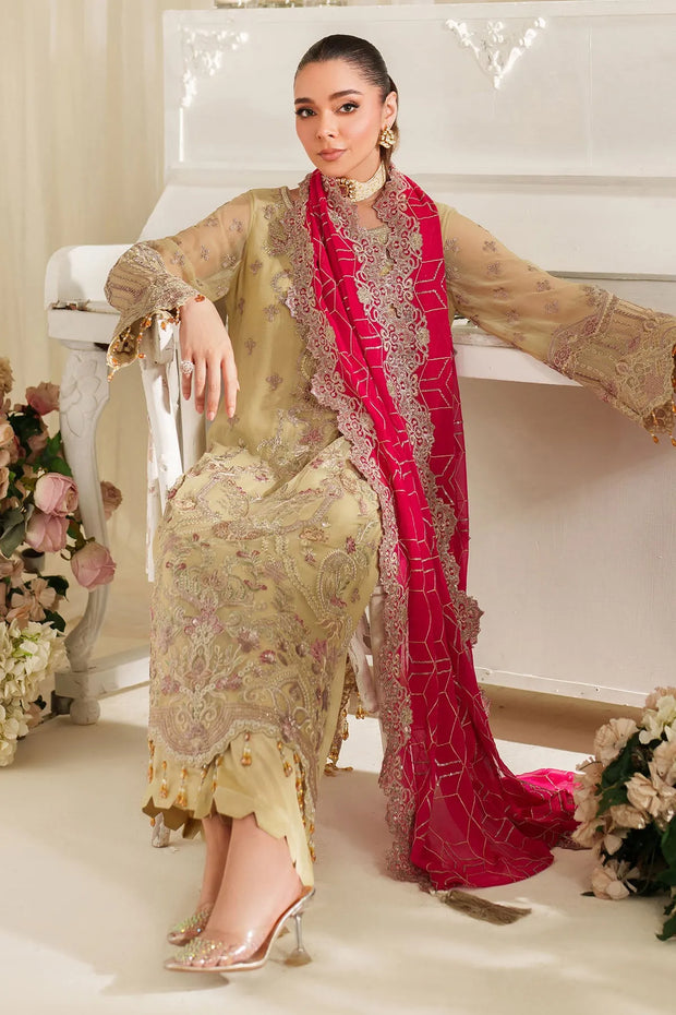 Embroidered Raw Silk Ensemble With Dupatta 2106