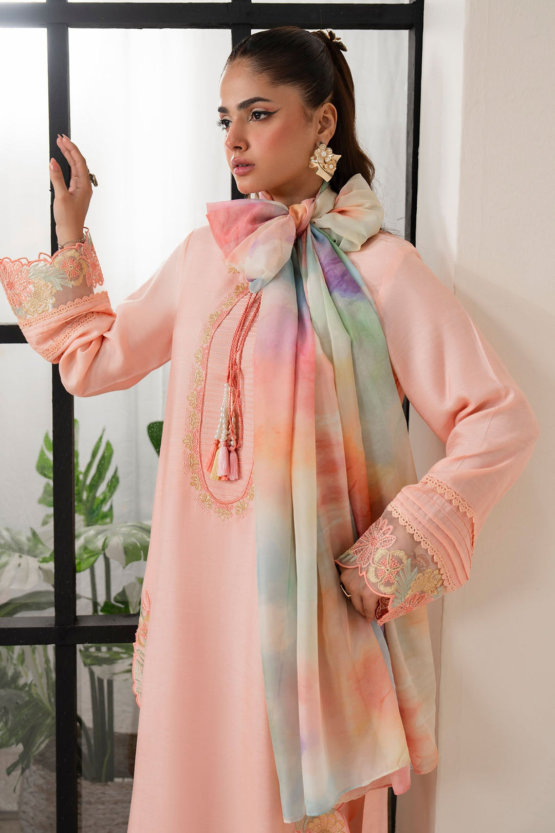 Imrozia Elegant Viscose Pakistani Dresses with Embroidered Shirt