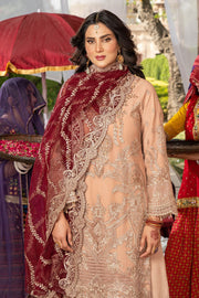 Embroidered Raw Silk Shirt And Trouser Set With Dupatta