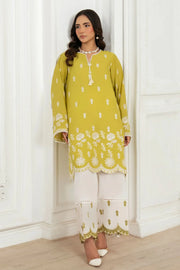 Embroidered Cotton Shirt And Trouser Set 6E61