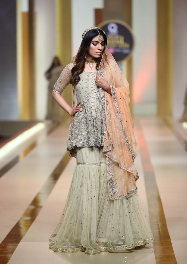 Pakistani Bridal Dress with Signature Meshwork Embroidery