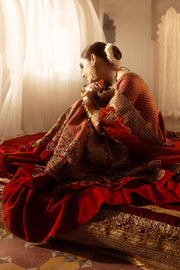 Barat Dress in Pishwas Frock and Bridal Red Lehenga Style
