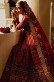 Beautiful Barat Dress in Pishwas Frock and Bridal Lehenga Style