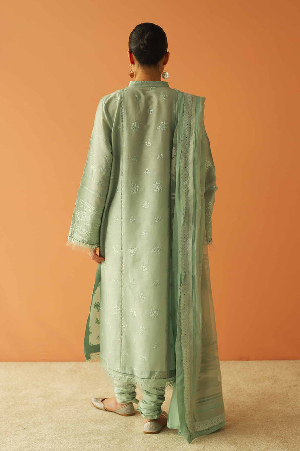 Beautiful Celeste Blue Embroidered Pakistani Kameez Salwar Party Dress