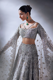 Beautiful Honey Waqar Bridal Lehenga Choli and Dupatta Dress