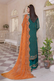 Beautiful Orange Green Salwar Kameez For Pakistani Party Dresses