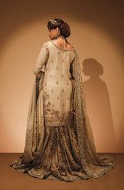 Beautiful Pakistani Bridal Dress in Farshi Gharara Kameez Style