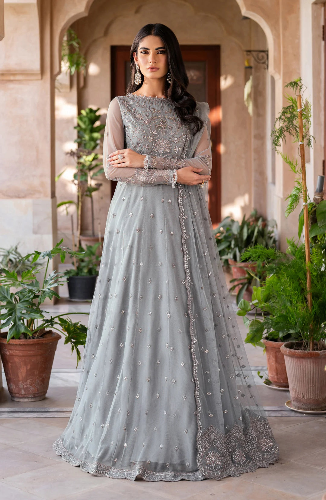 grey color dresses in pakistan MS-1805 - Pakistani Party Wear