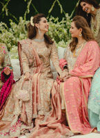 Beautiful Designer Embroidered Bridal Dress in Rose Gold