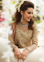 Beautiful Embroidered Bridal Dress in Rose Gold Color