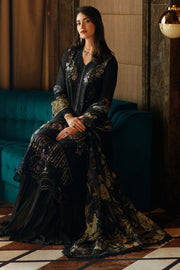 Black Pakistani Salwar Kameez with Organza Dupatta