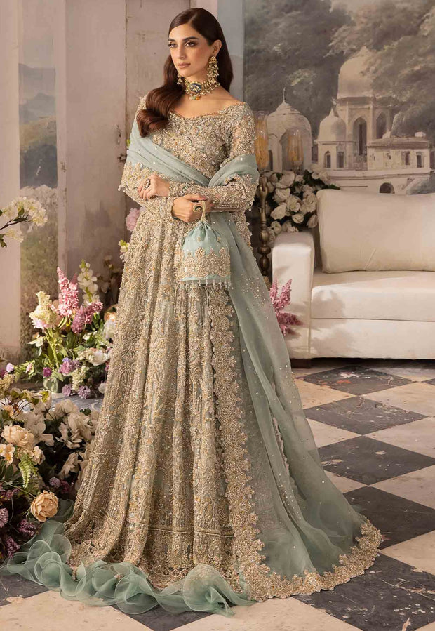 Blue Wedding Lehenga Choli Dupatta Pakistani Bridal Dress