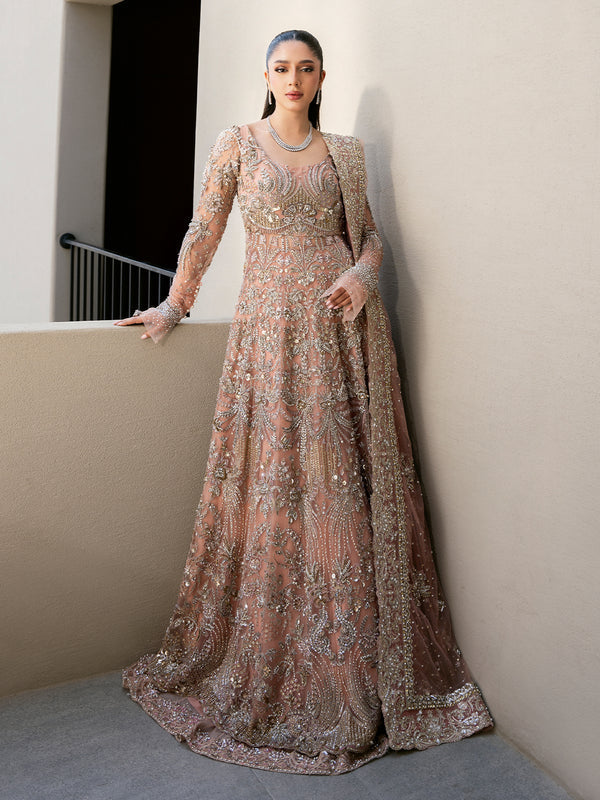 Elegant Blush Pink Pakistani Bridal Dress & Lehenga