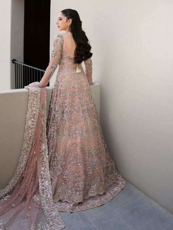 Elegant Blush Pink Pakistani Bridal Dress & Lehenga